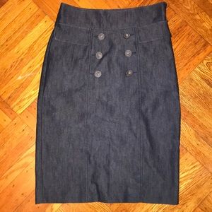 Midi Pencil Denim Skirt